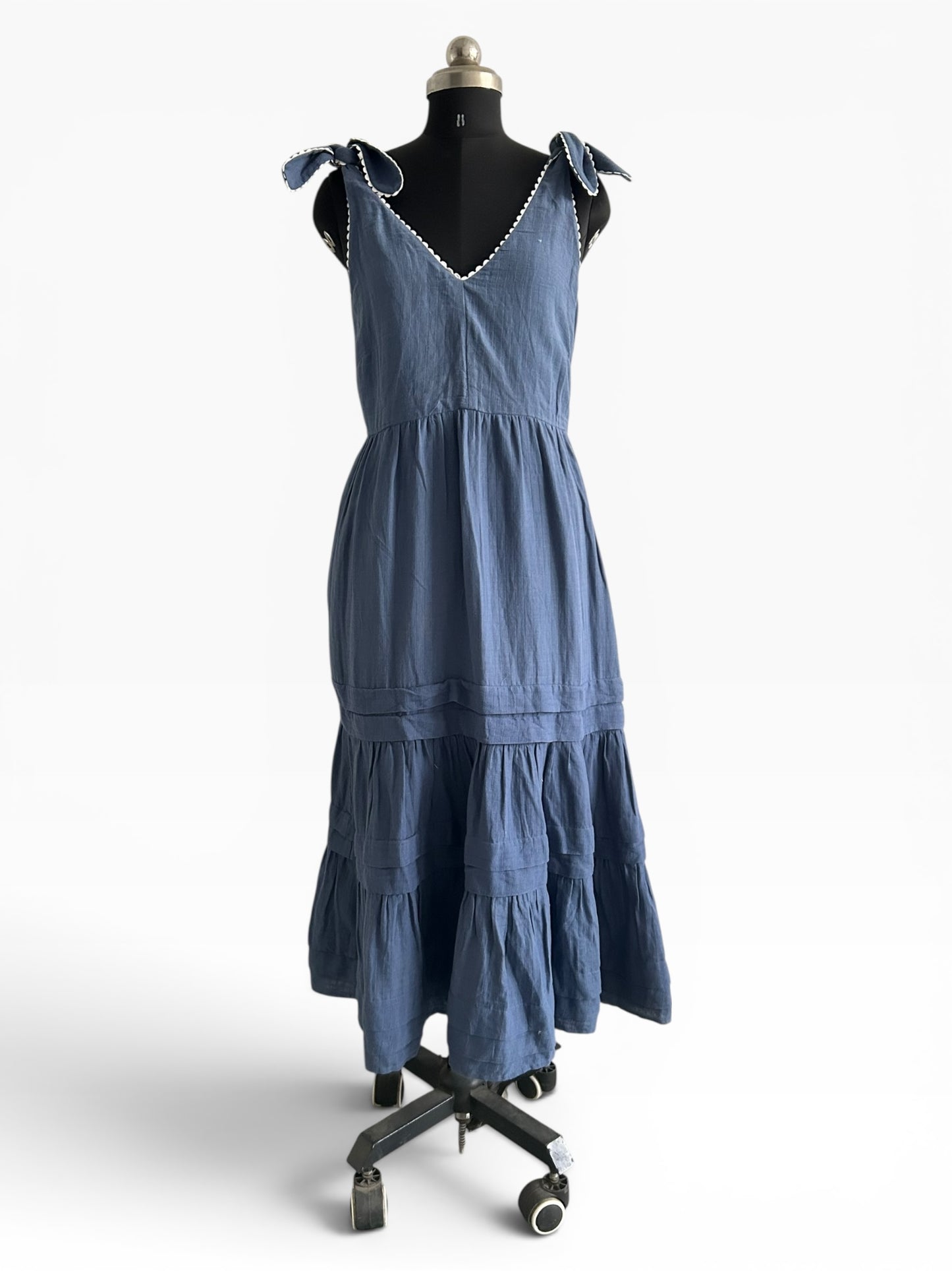 Blue Cotton Knot Dress
