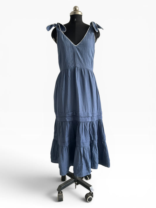 Blue Cotton Knot Dress