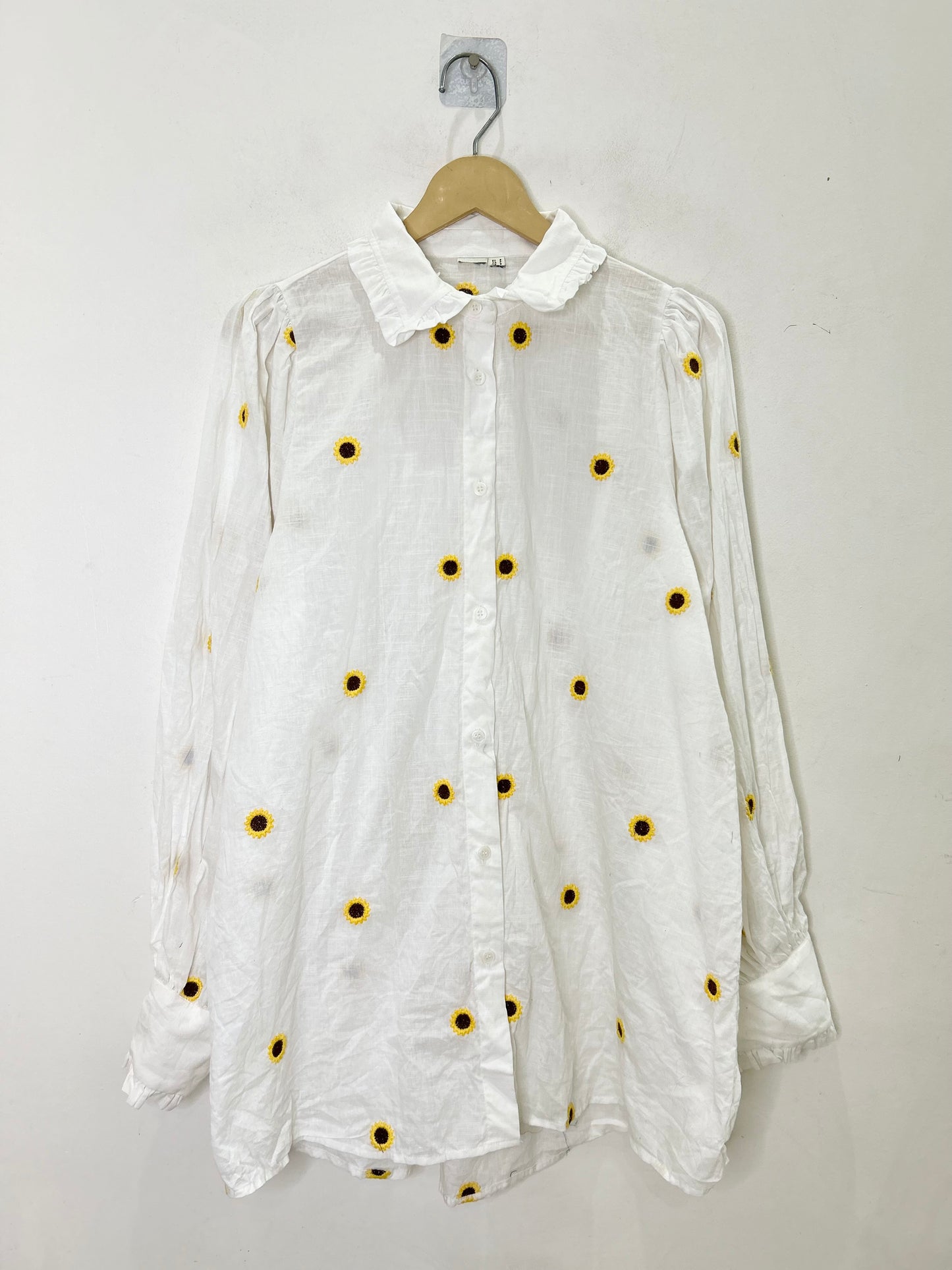 White Cotton Sunflower Shirt