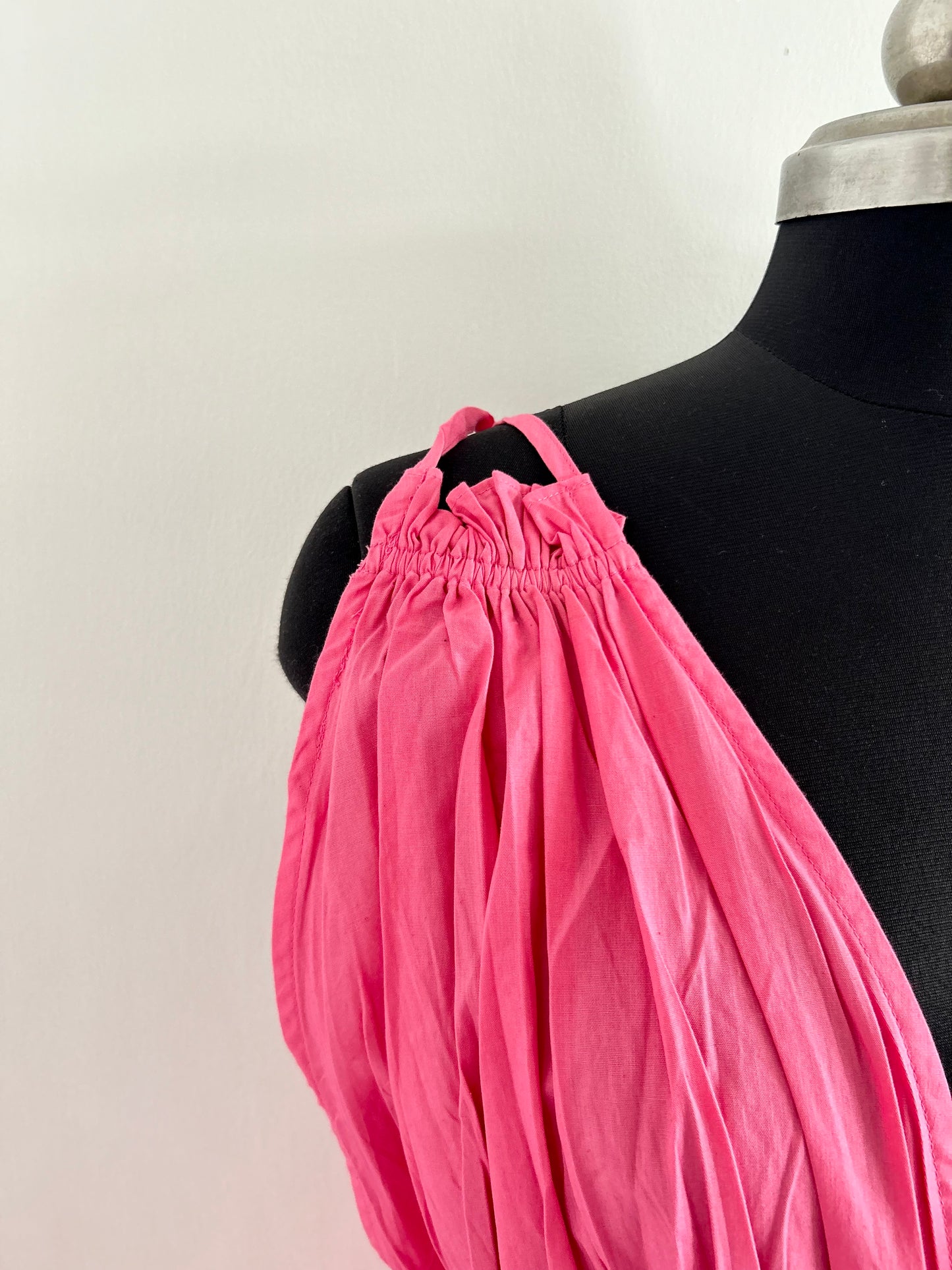Boohoo Cotton Poplin Strappy Maxi Dress in pink
