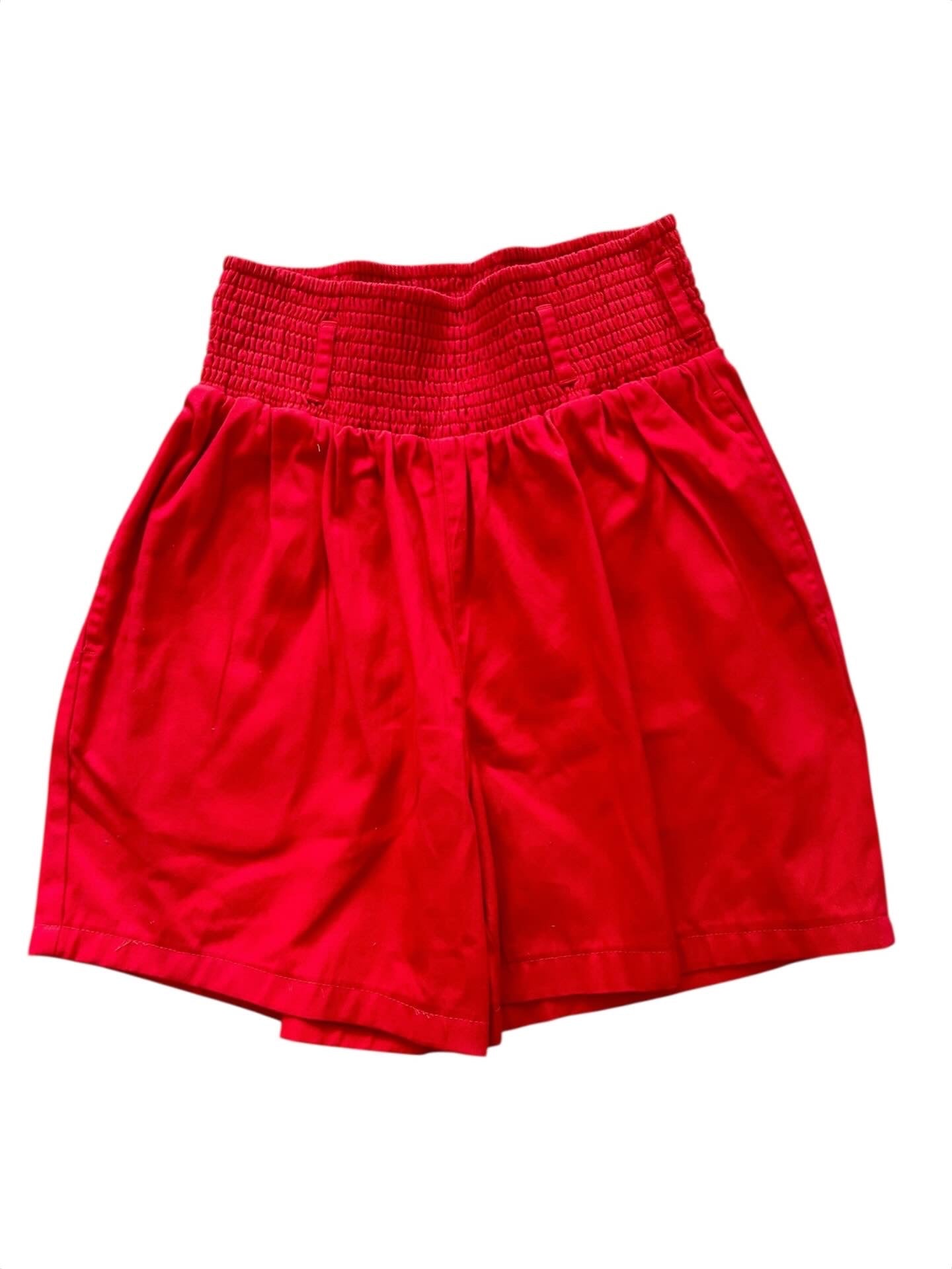 LUCY & YAK Solid Red Shorts
