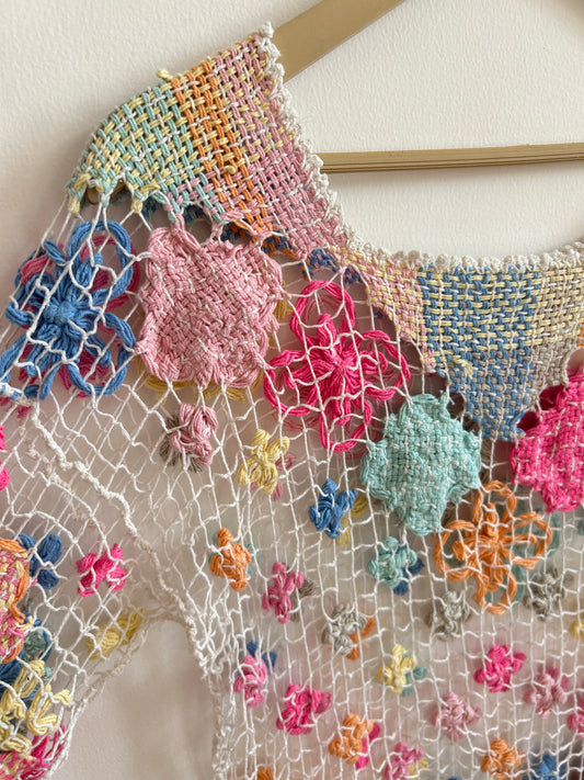 Floral Pastel Crochet Top