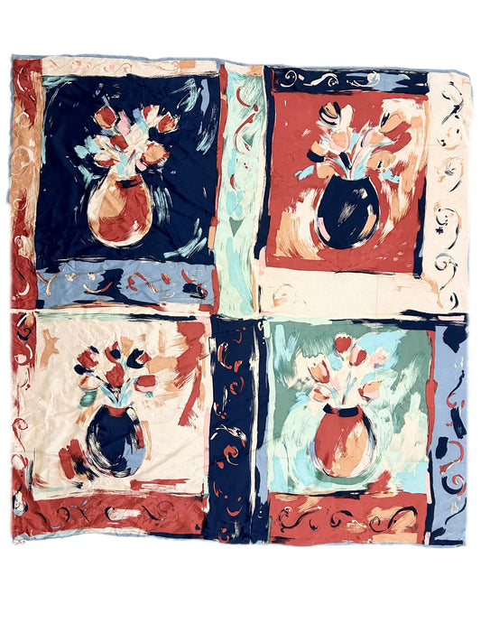 Flower Vase Scarf 37”x 35”