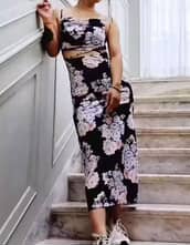 Floral Cut Out Dress