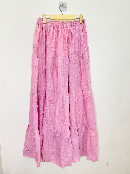 Cotton Pink Floral Skirt