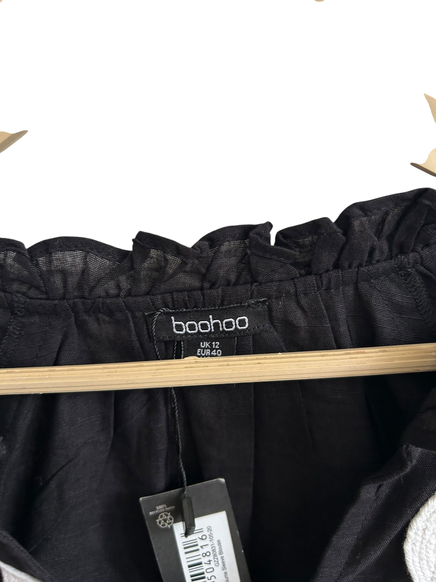 Boohoo Black Cotton Top