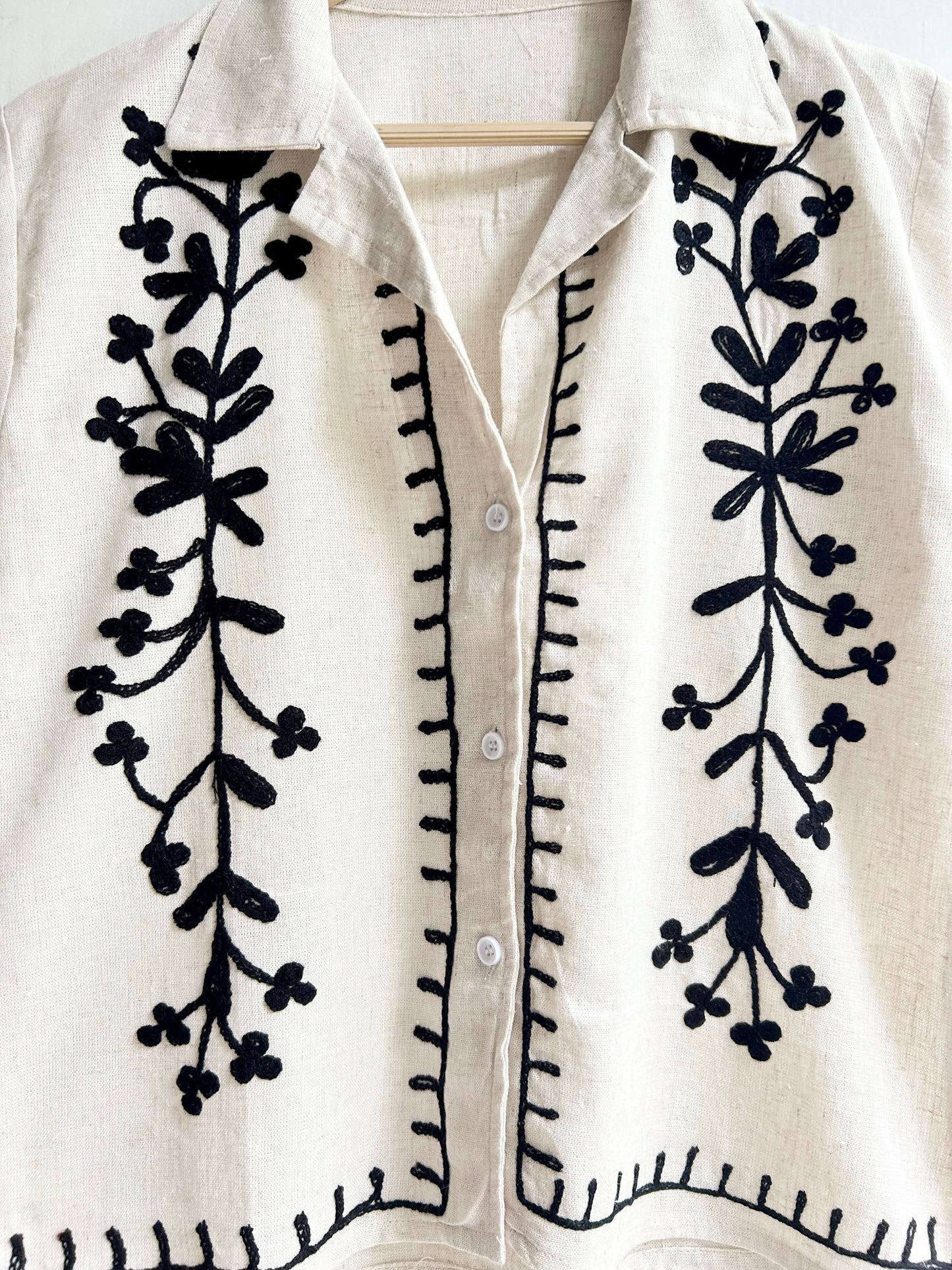 Cotton Embroidered Shirt: Chest-38”