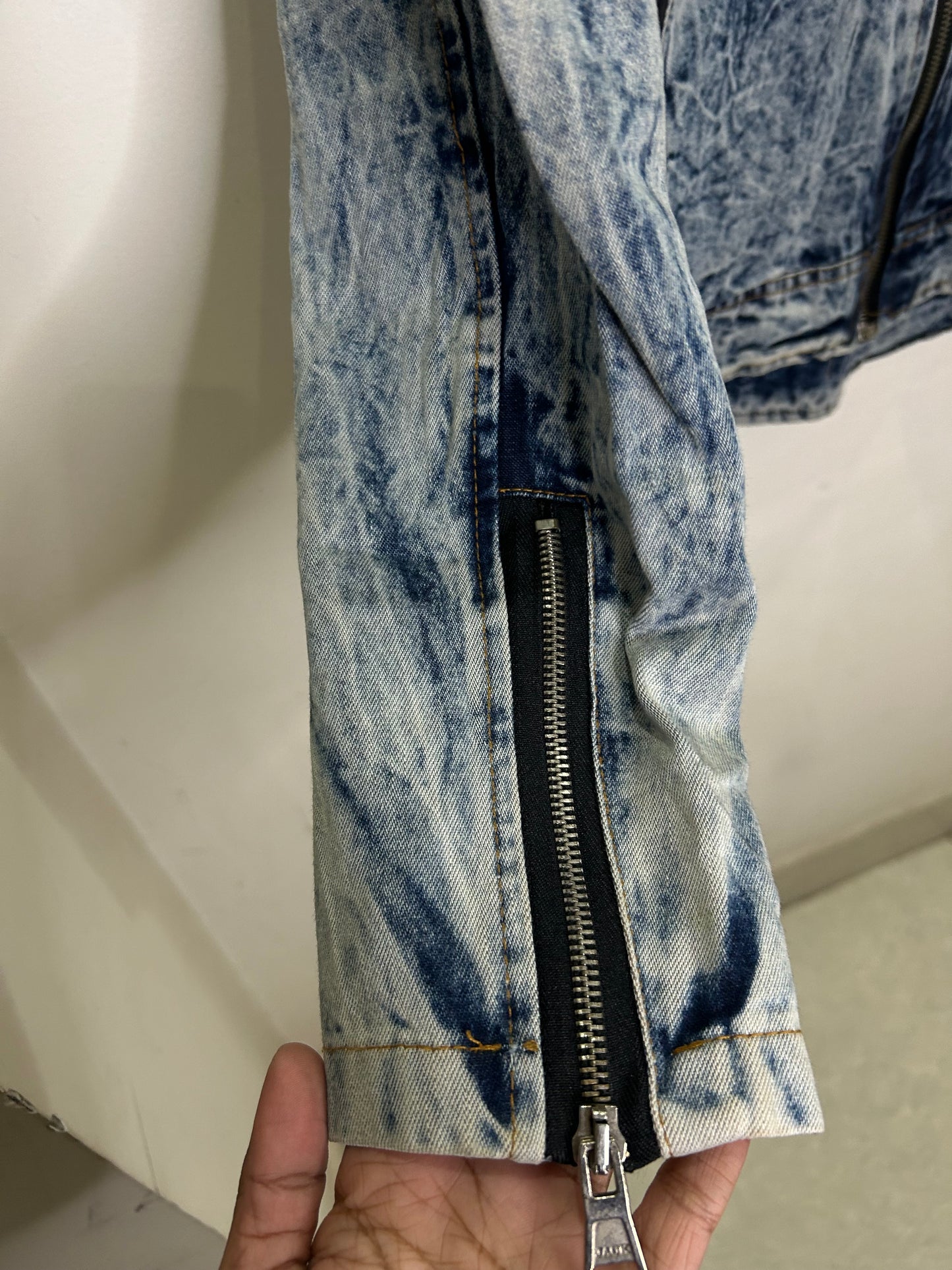 Acid Wash Biker Jacket