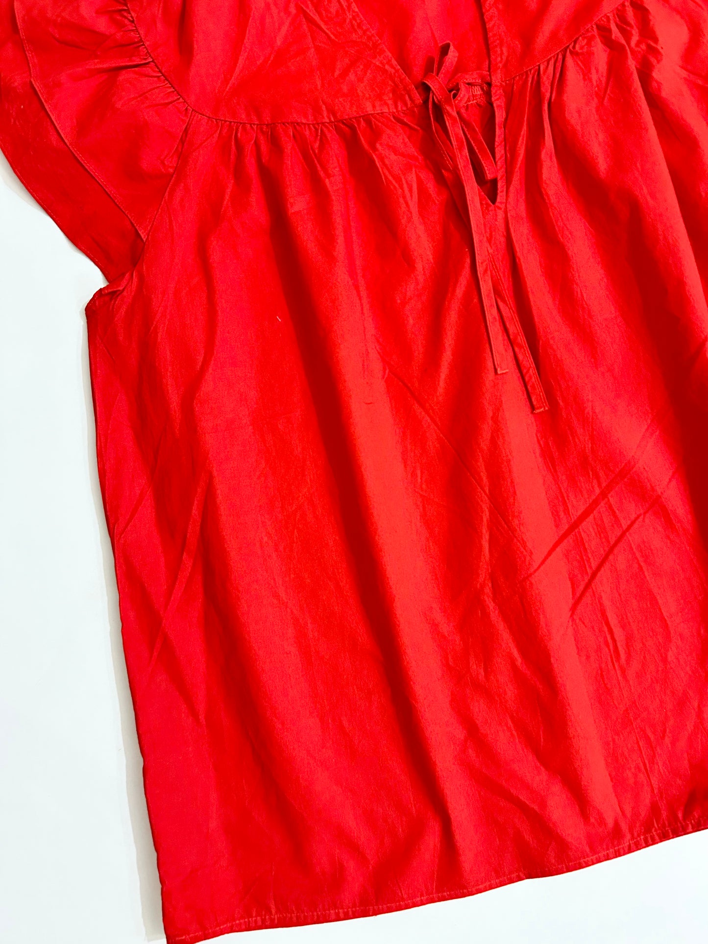 Red Ruffle Cotton Top