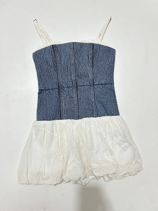 Denim Cotton Romper Dress