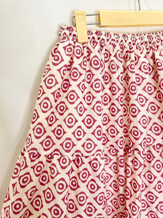 Indo-Western Pink Patterned Skirt
