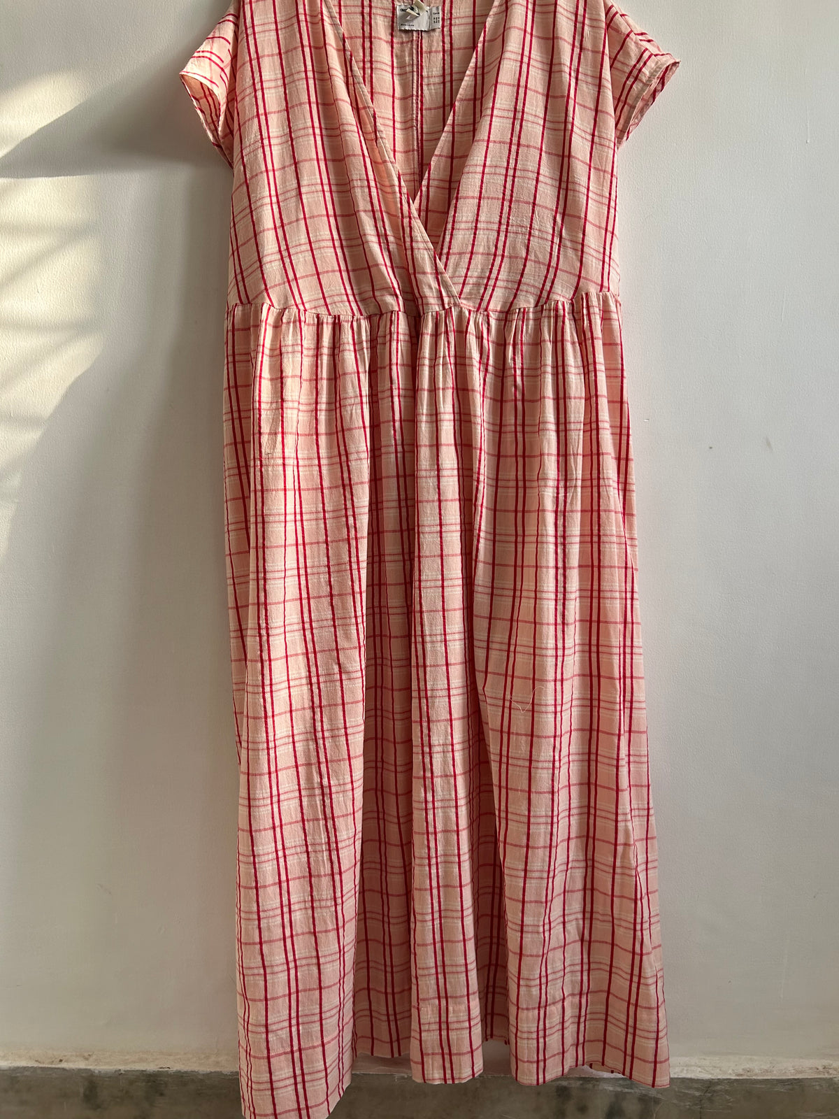 ASOS DESIGN cotton V-neck midi smock dress