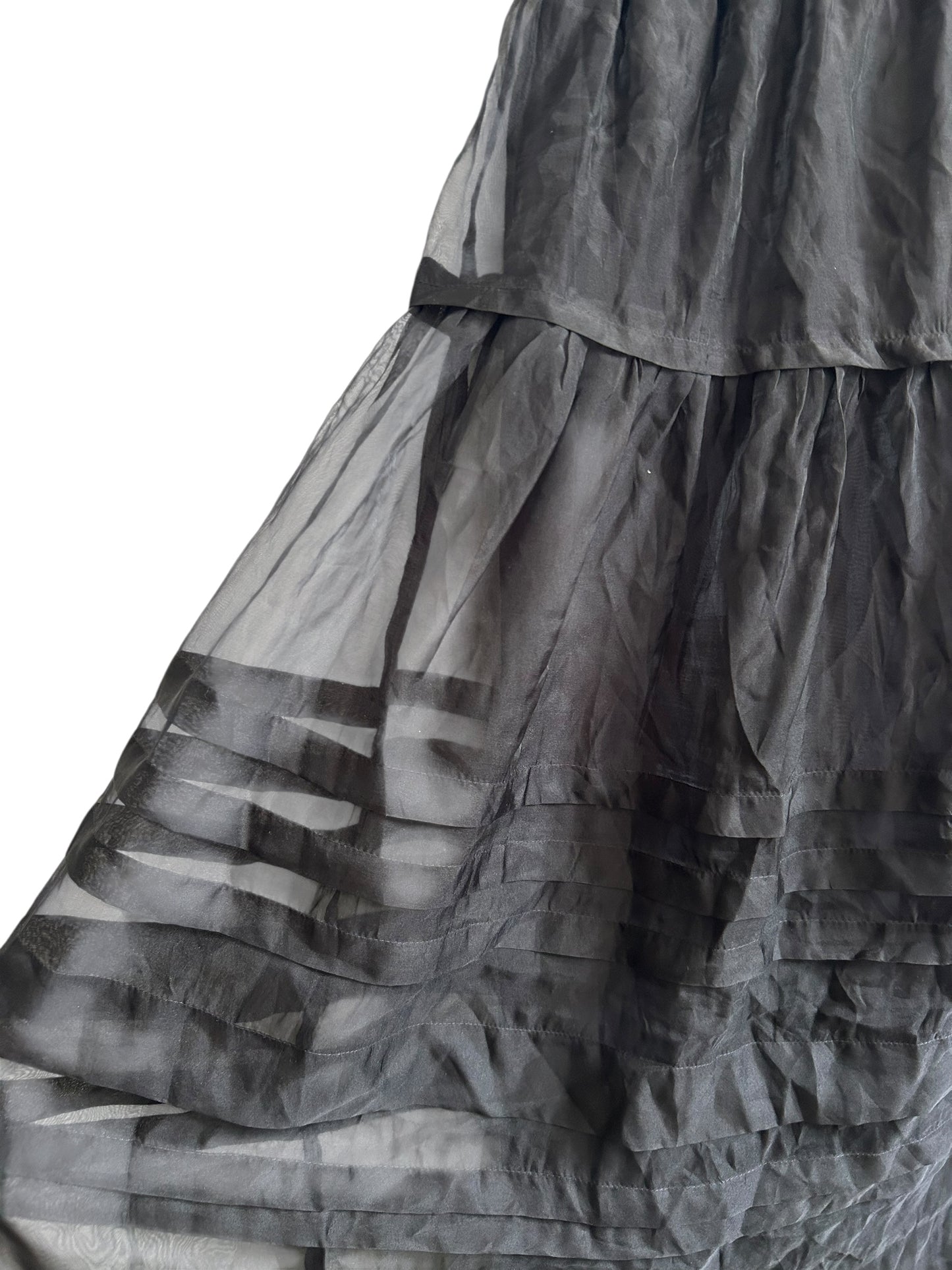 Black Mesh Skirt with Lining