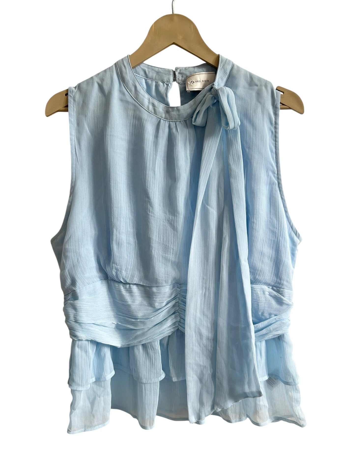 Neo Noir Ruffle Tie Top