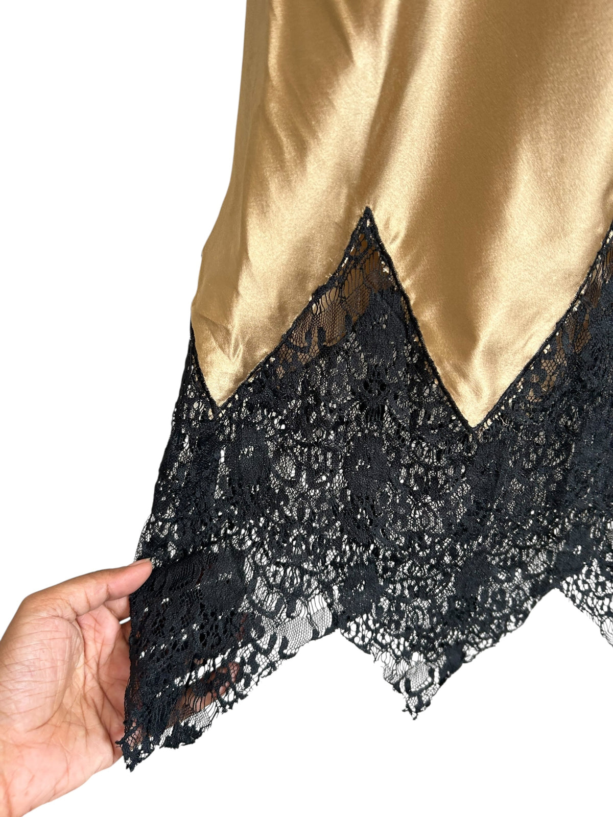 Satin Skirt with lace