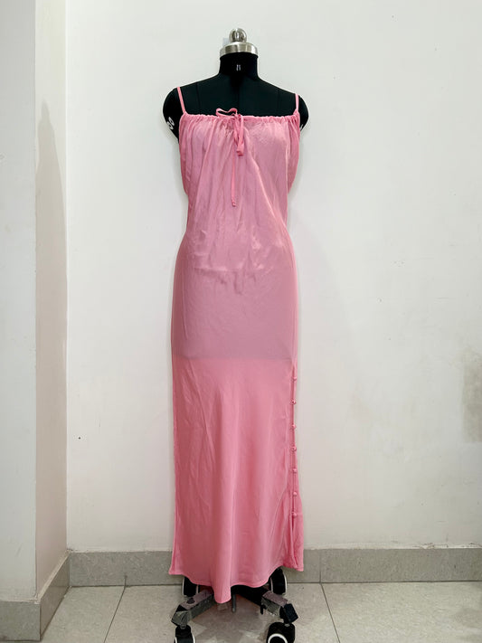 Pink Satin Dress