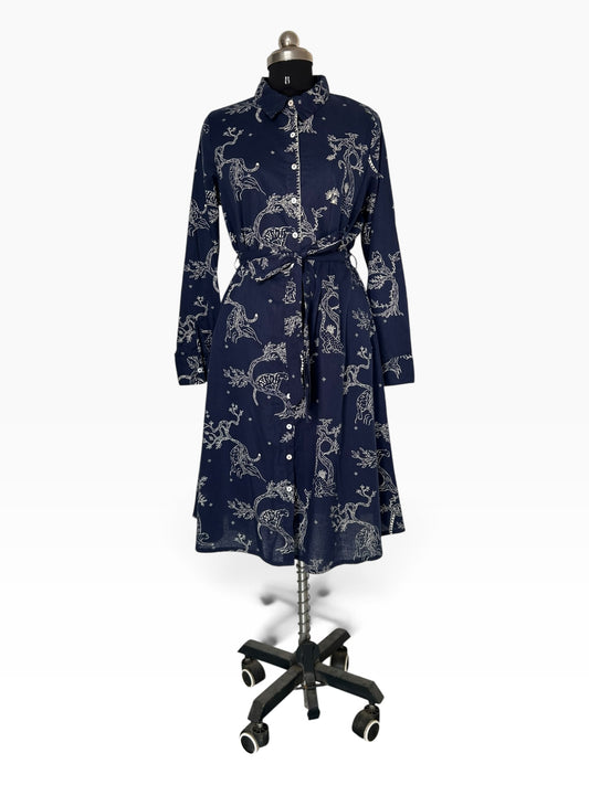 Tiger Print Shirt Dress