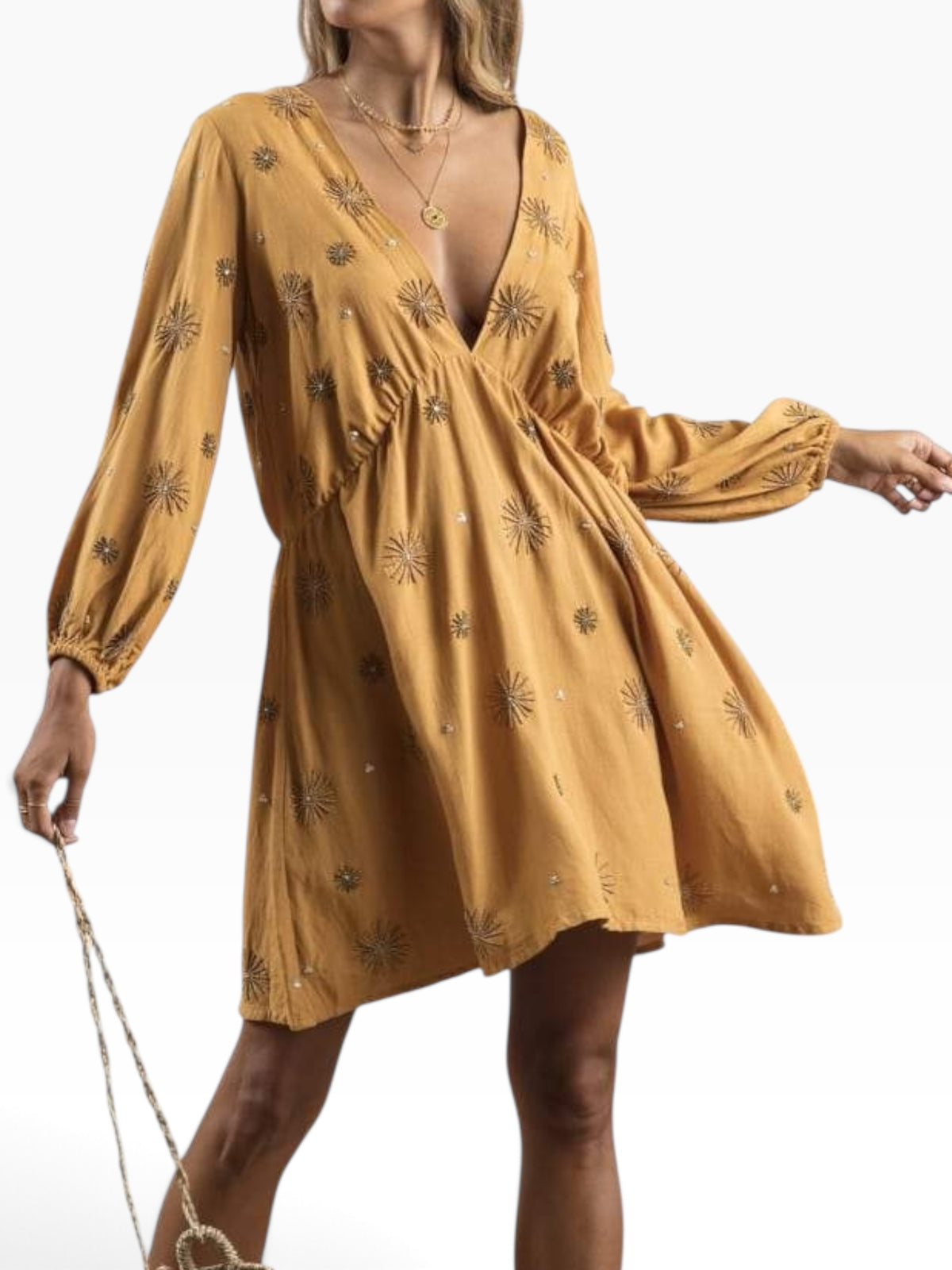 Embellished Cotton Dress: 44”