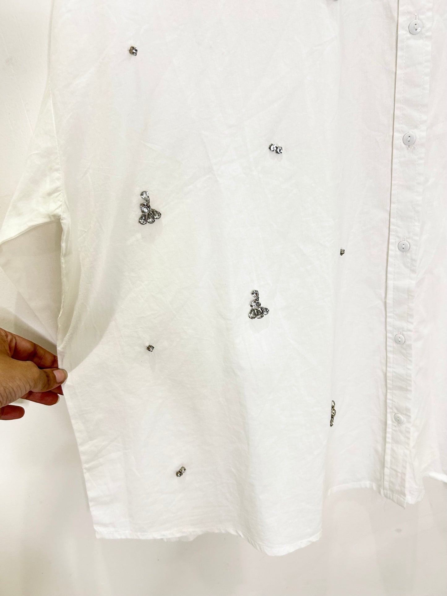 White Embellished Shirt