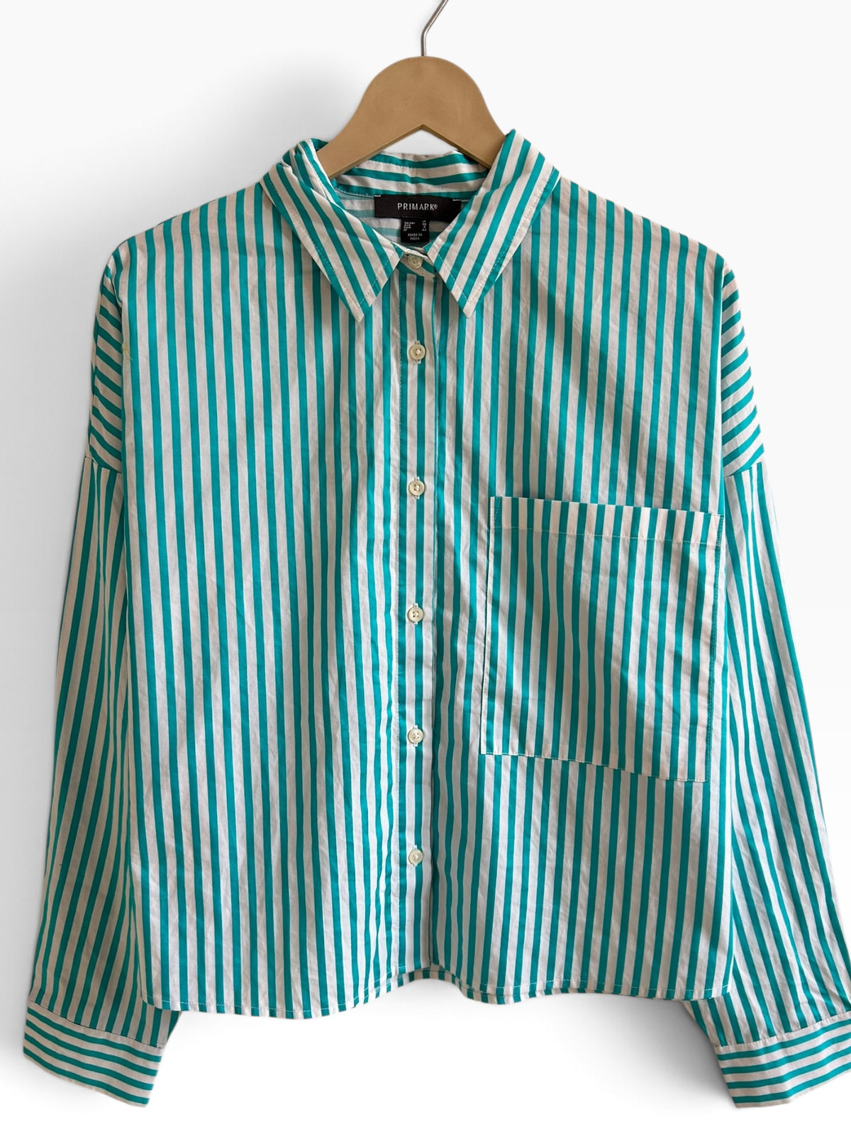 Striped Blue Shirt: 38”