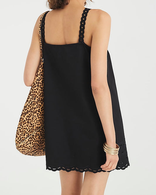 River Island black sleeveless cut-out mini shift dress