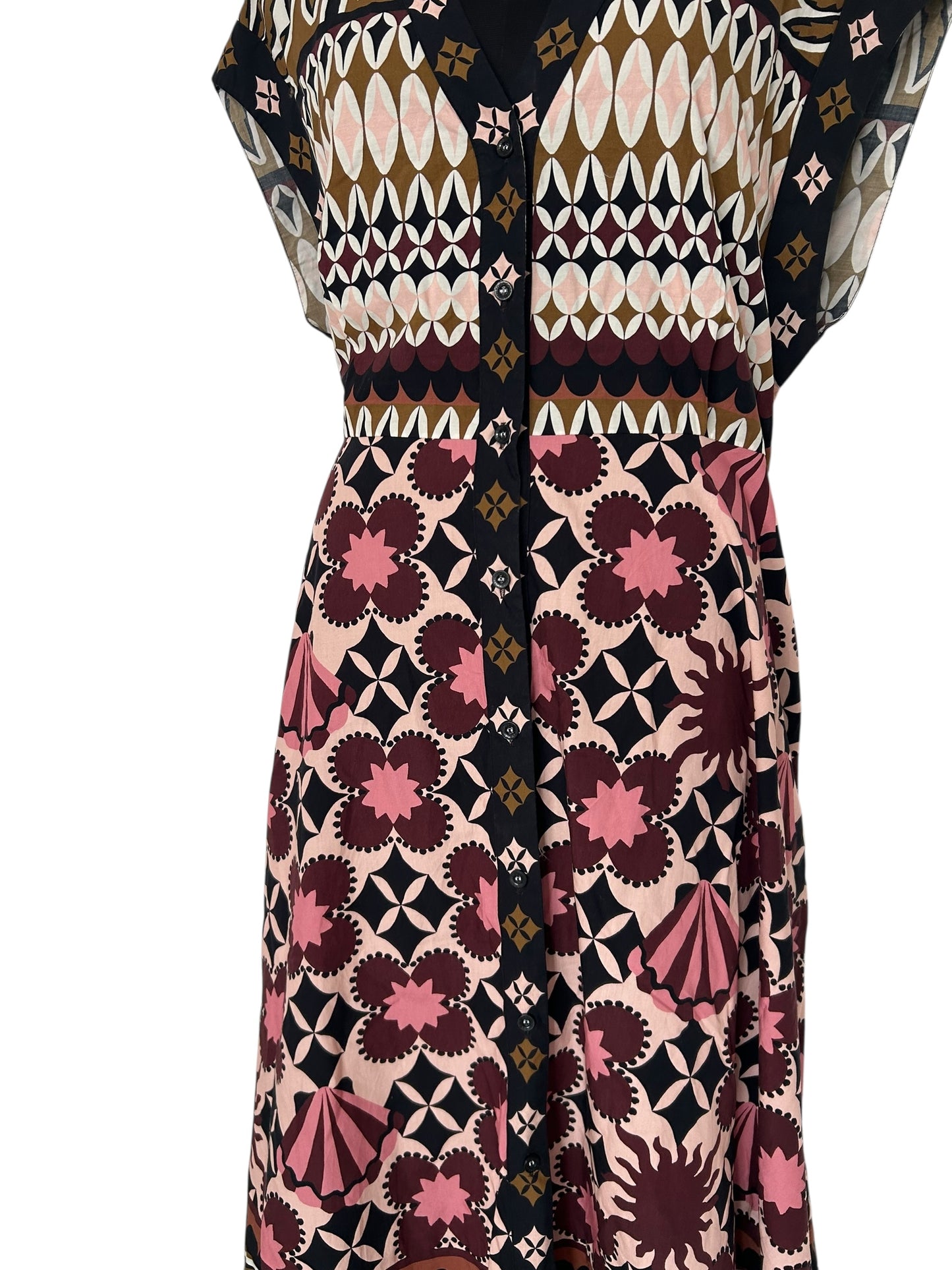Tropical mosaic shirtdress