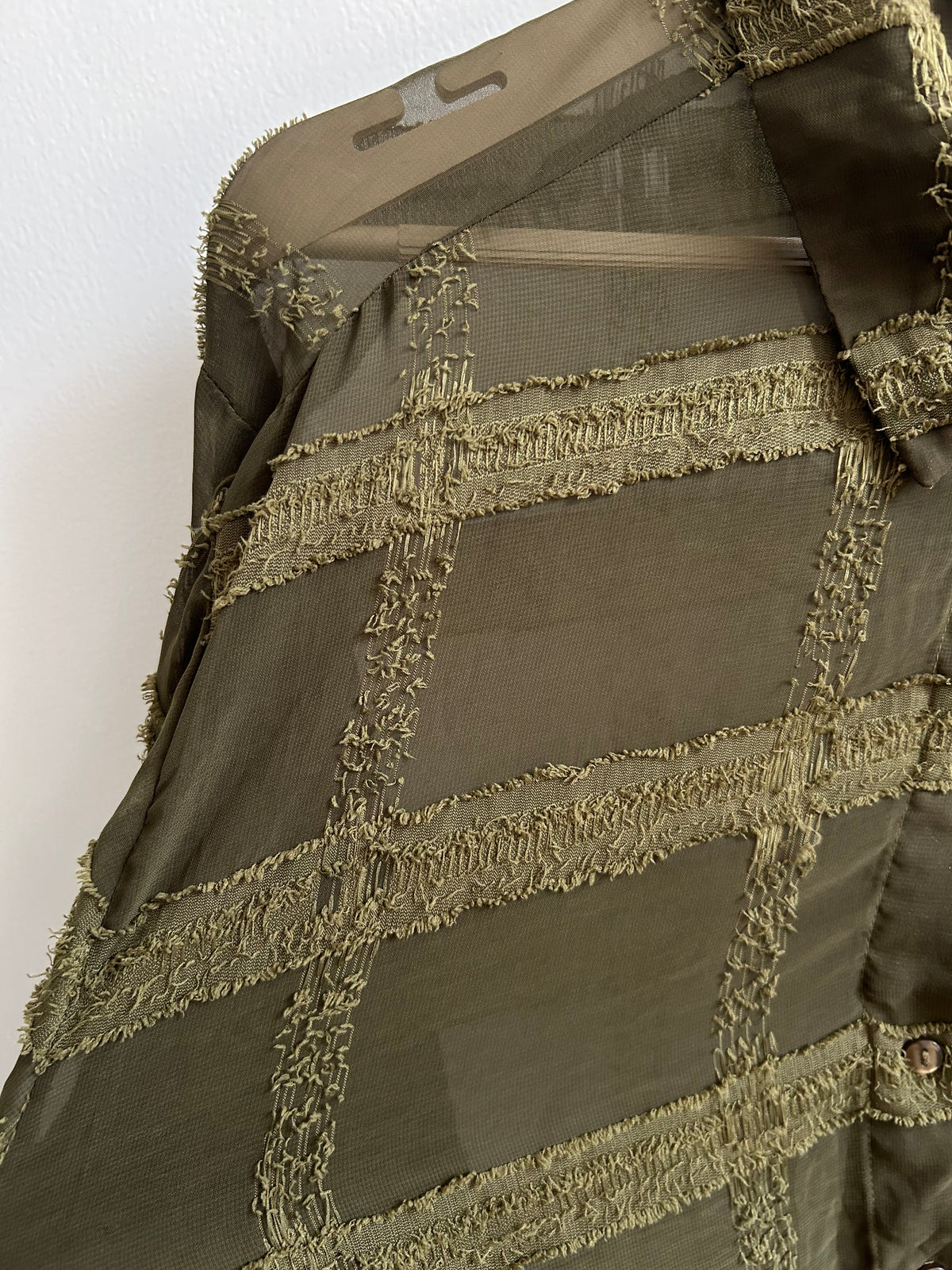 Green Textured Shirt: 44”