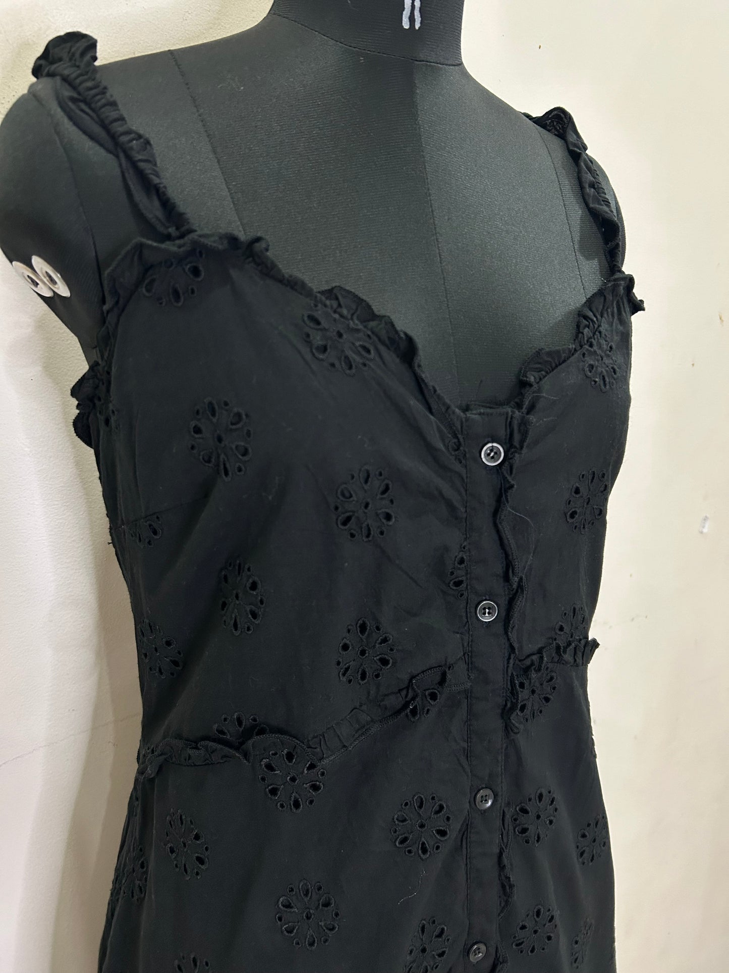 Gap Ruffle Hem Eyelet Maxi Dress