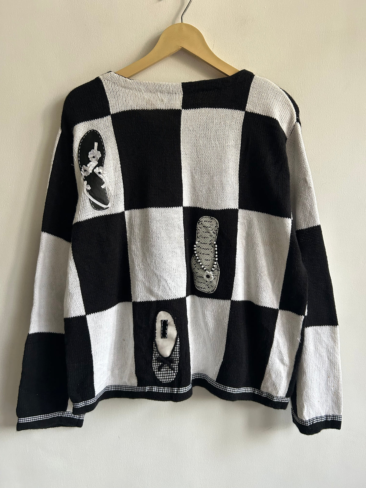 Vintage Shoe Patchwork Cardigan