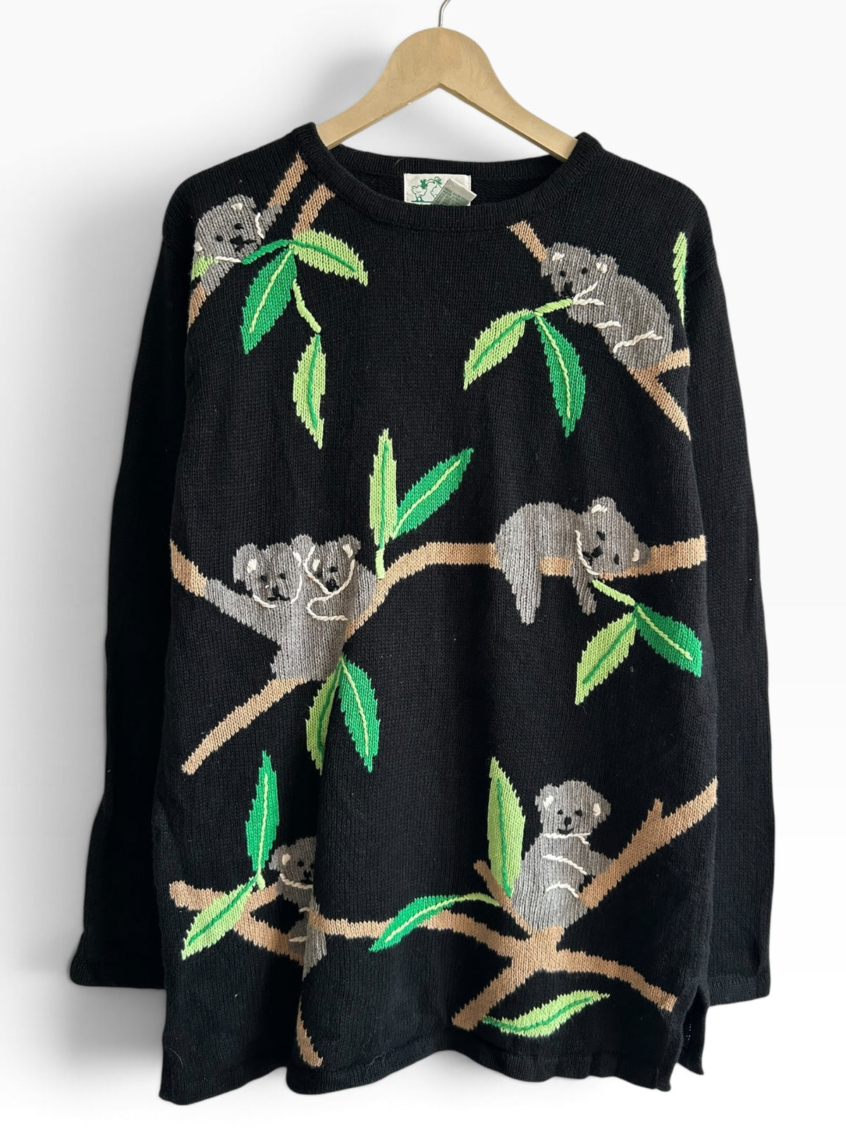Koala Bear Knit Black Sweater