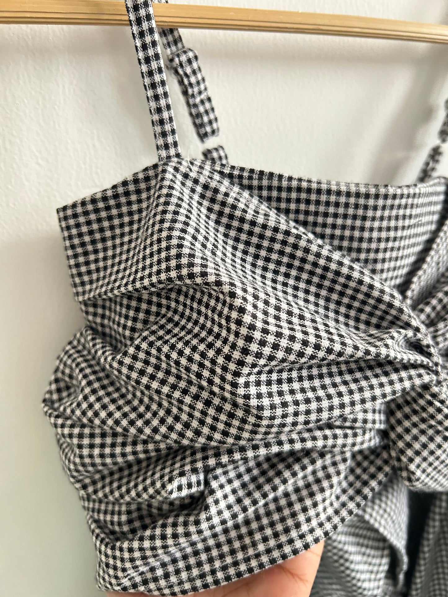 Gingham Black Top
