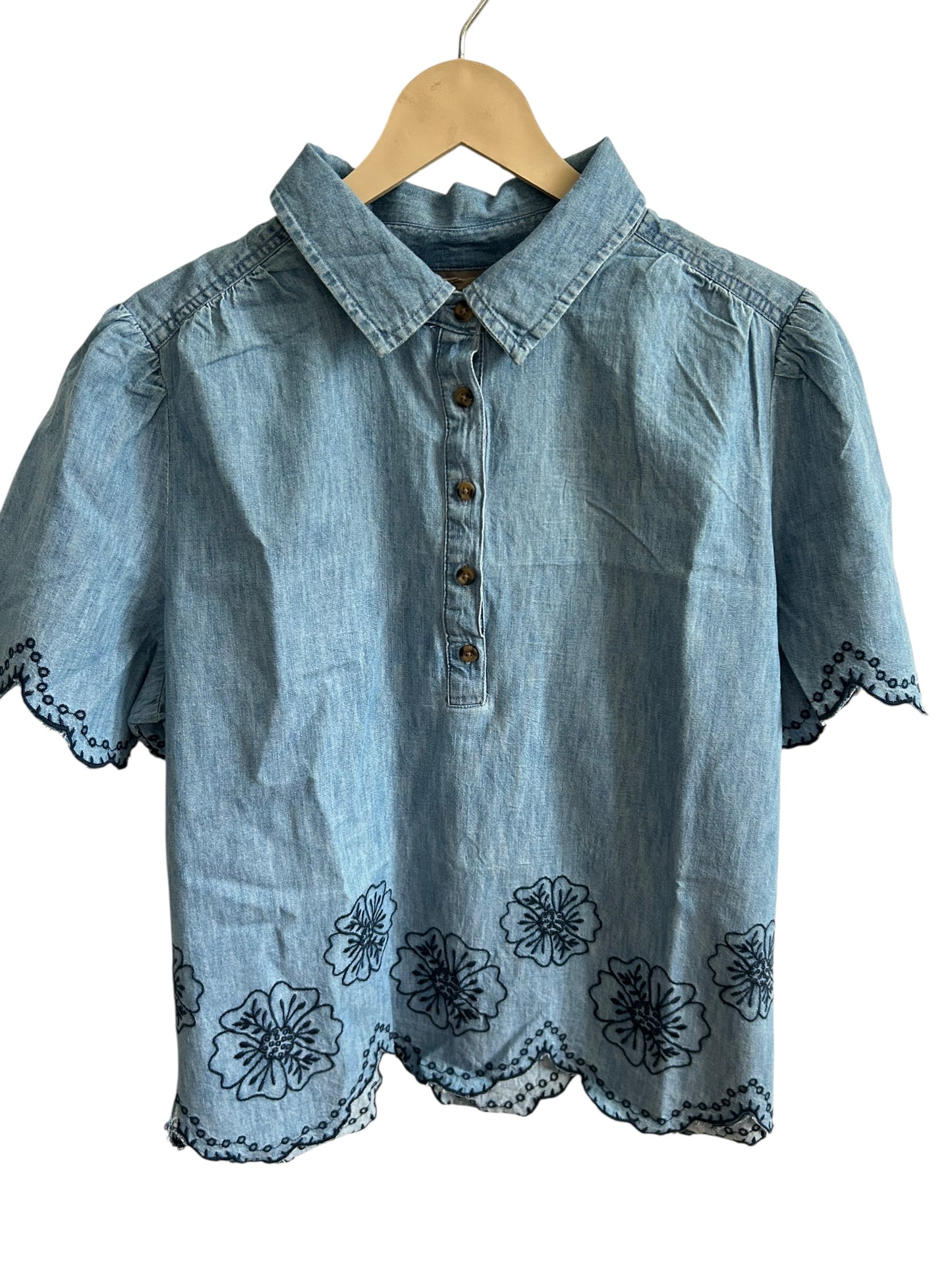 Embroidered Denim Top:46”
