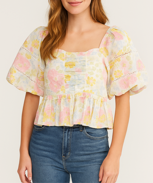 Peplum Floral Top