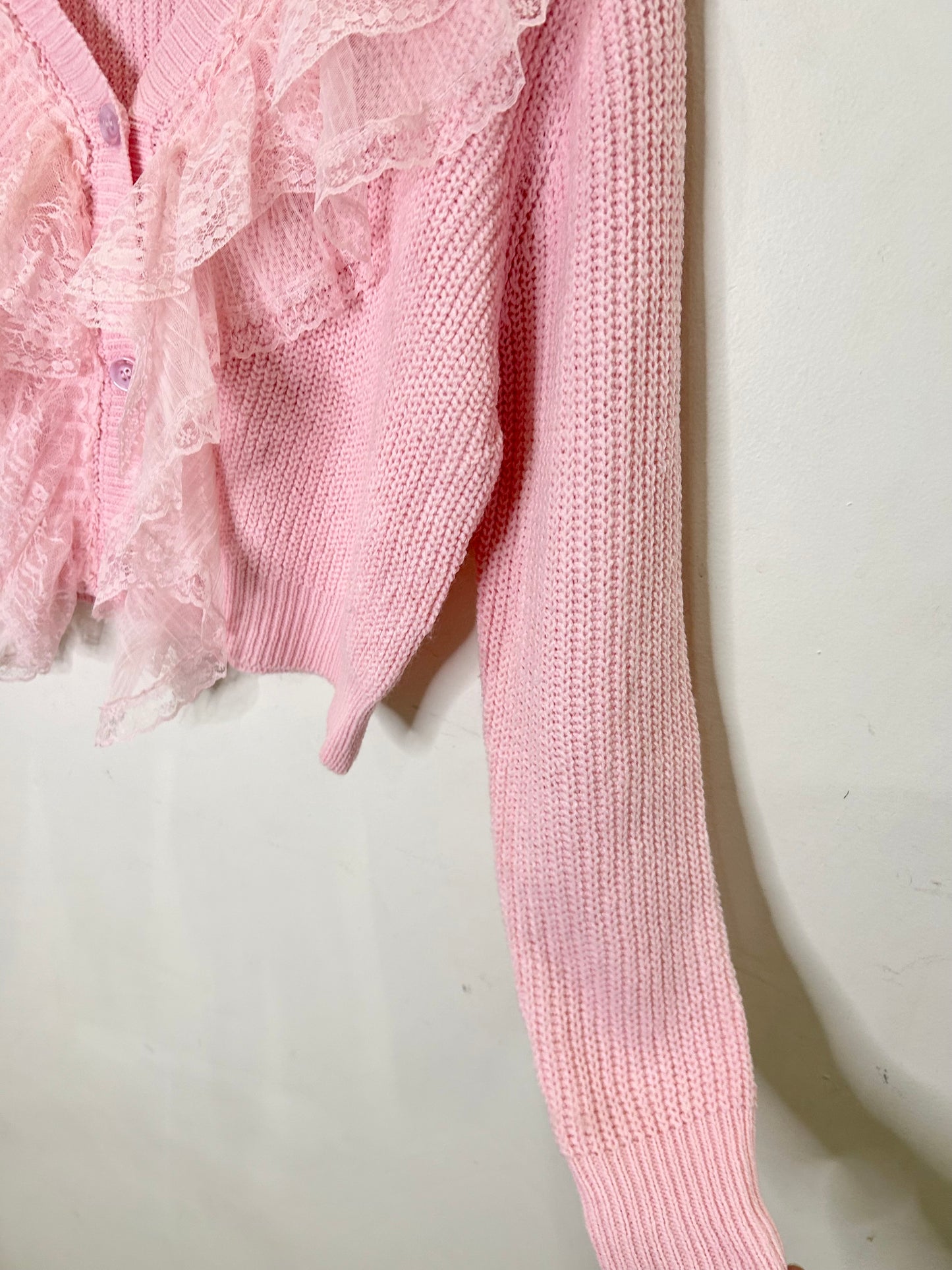 Pink Ruffle Cardigan