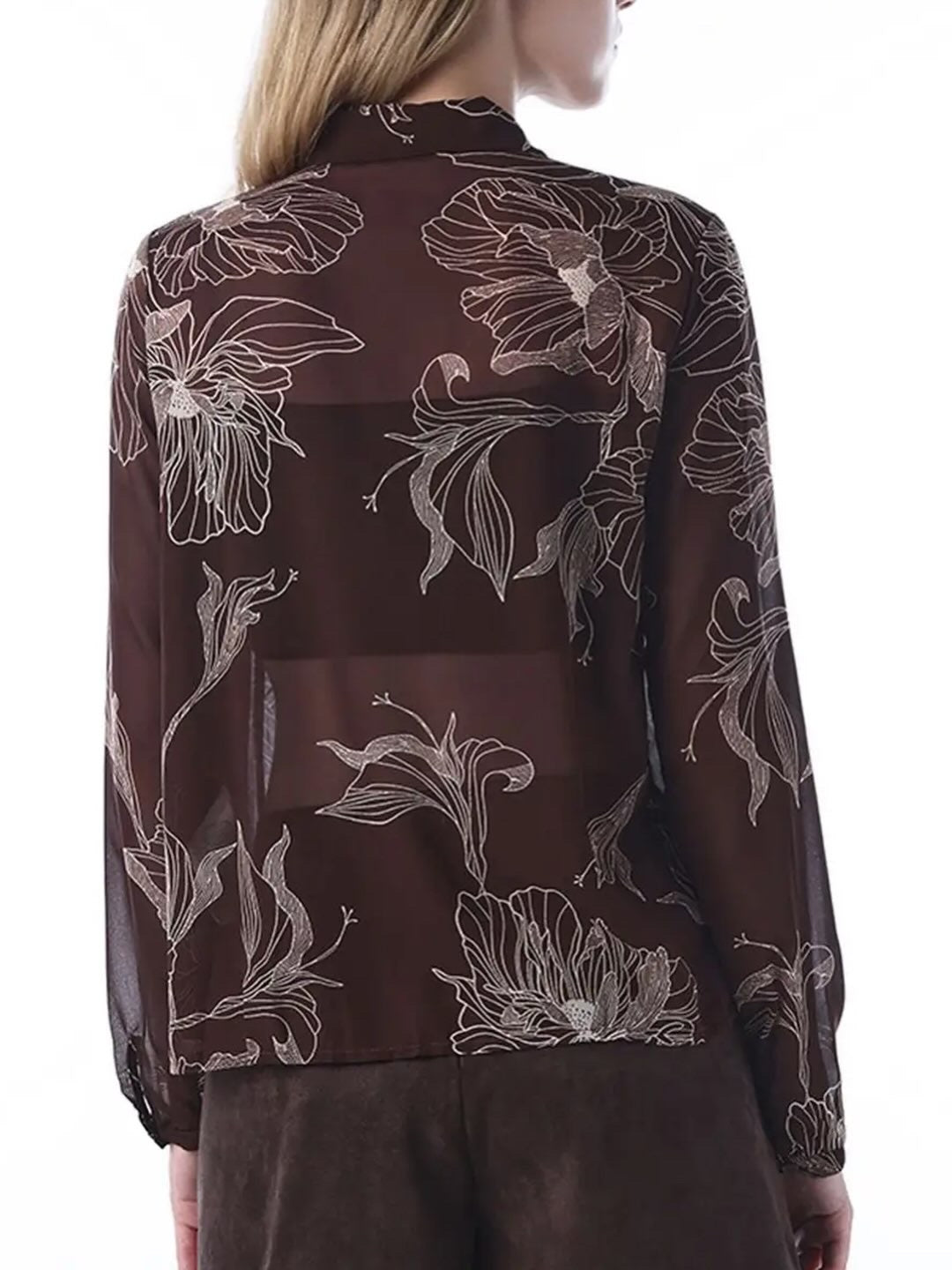 Brown Floral Top