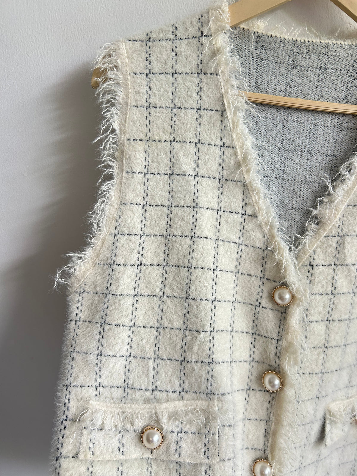 Tweed White Vest: 36”