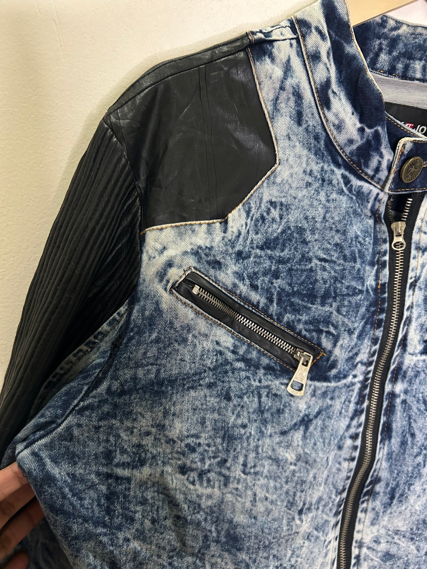 Acid Wash Biker Jacket