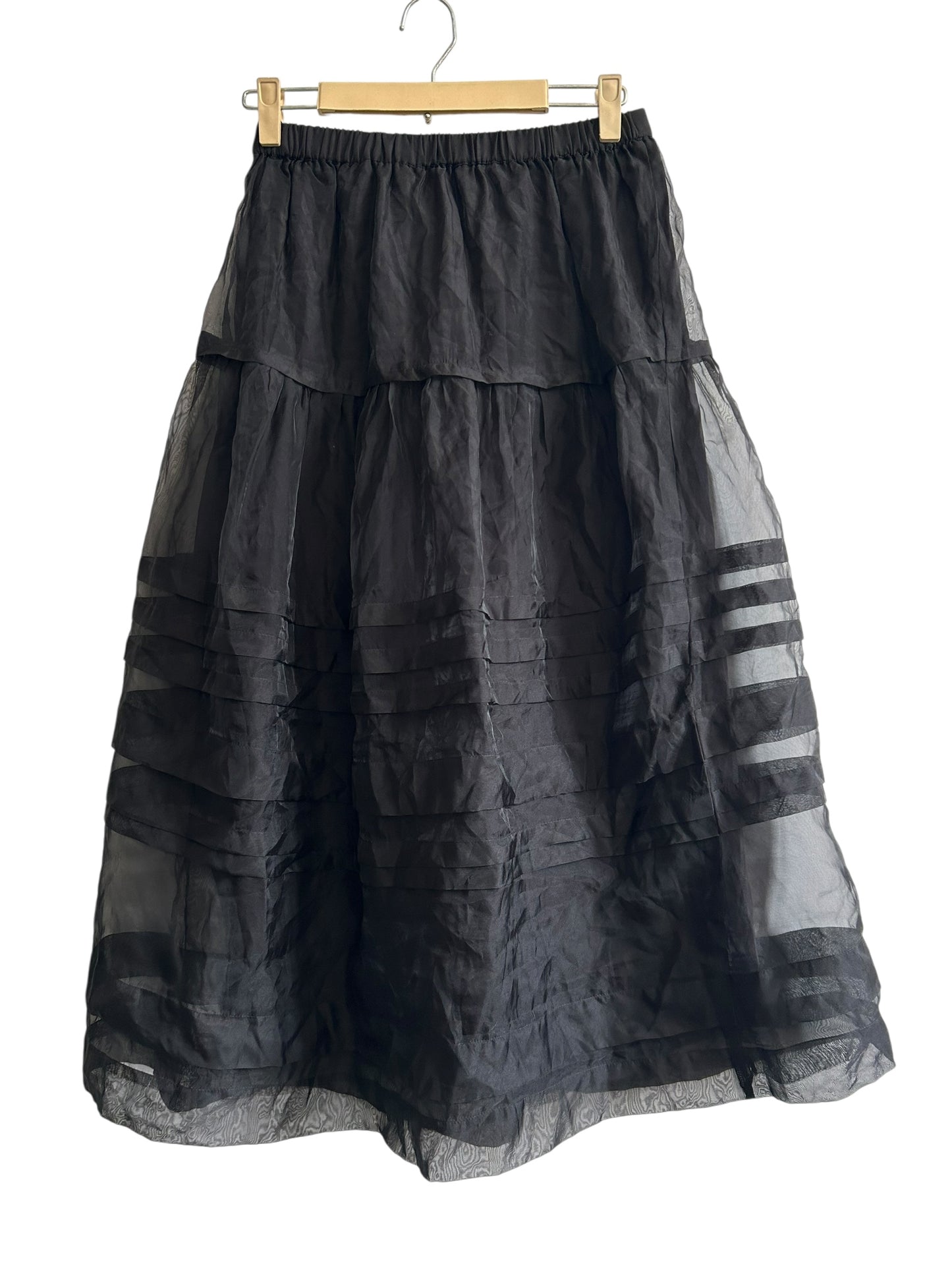 Black Mesh Skirt with Lining