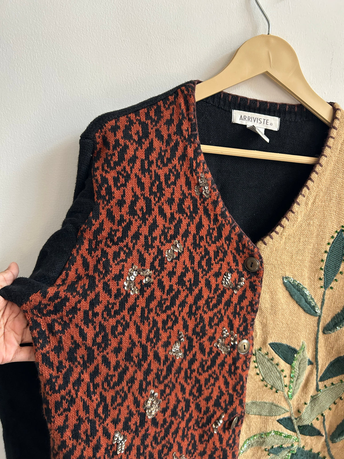 Leopard Print & Elephant Border Cardigan