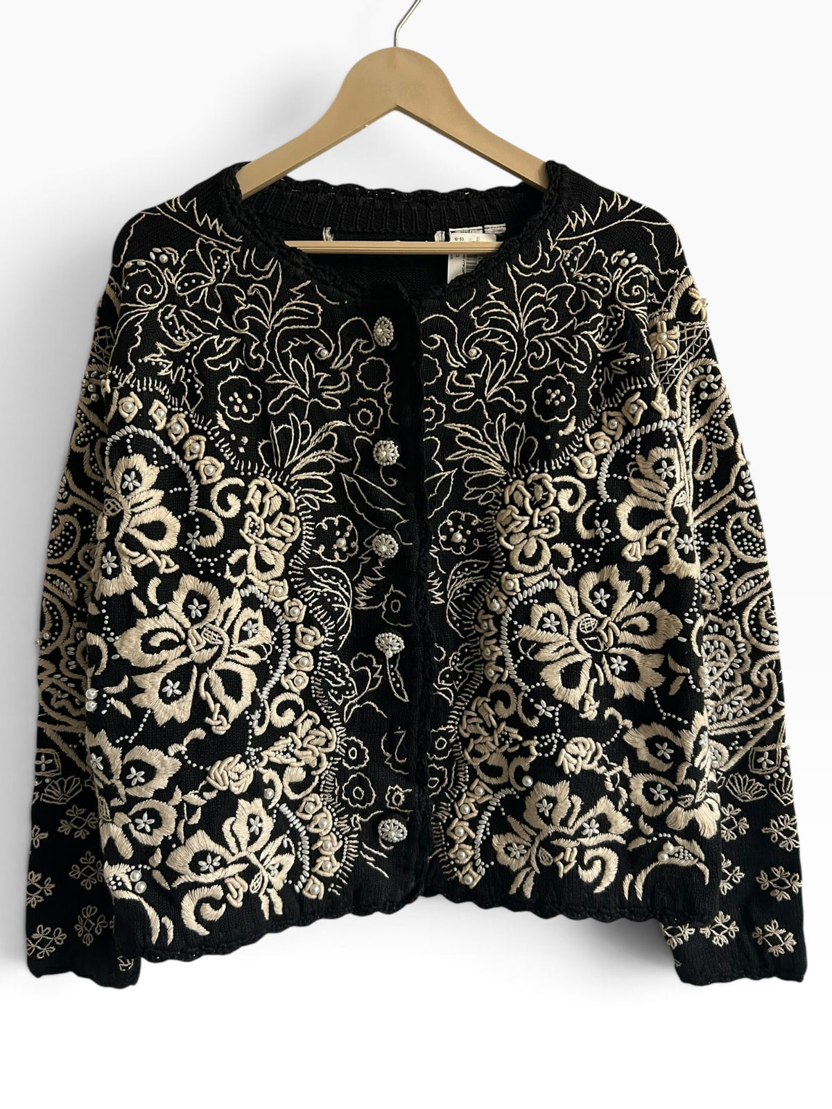 Vintage Floral Embroidered Cardigan