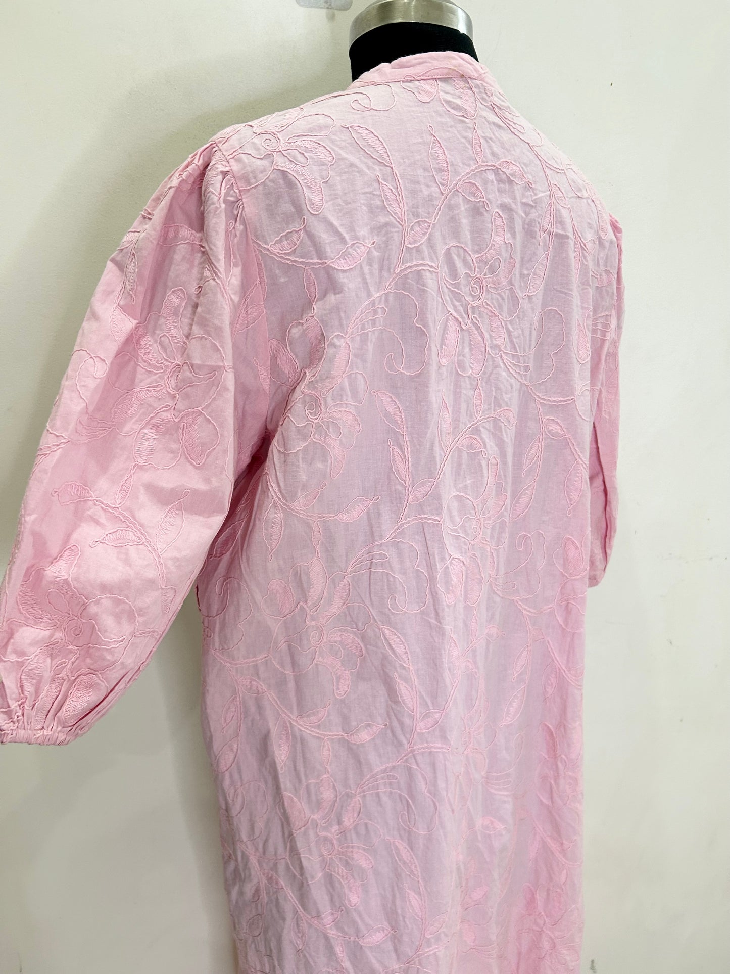 Pink Embroidered Cotton Dress