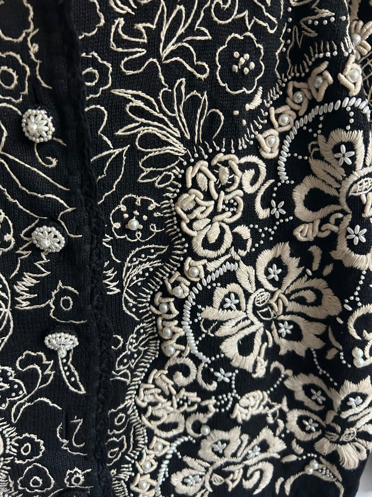 Vintage Floral Embroidered Cardigan