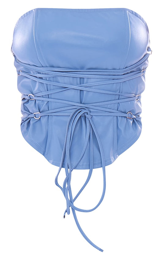 PRETTY LITTLE THINGS Blue Bandeau Top