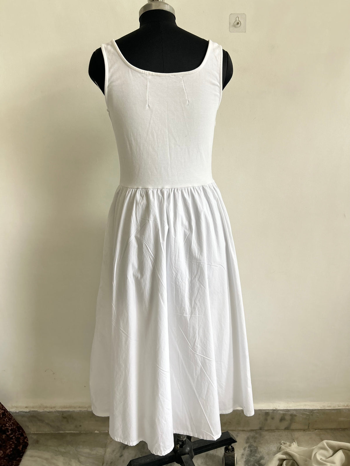White Solid Dress: 38”