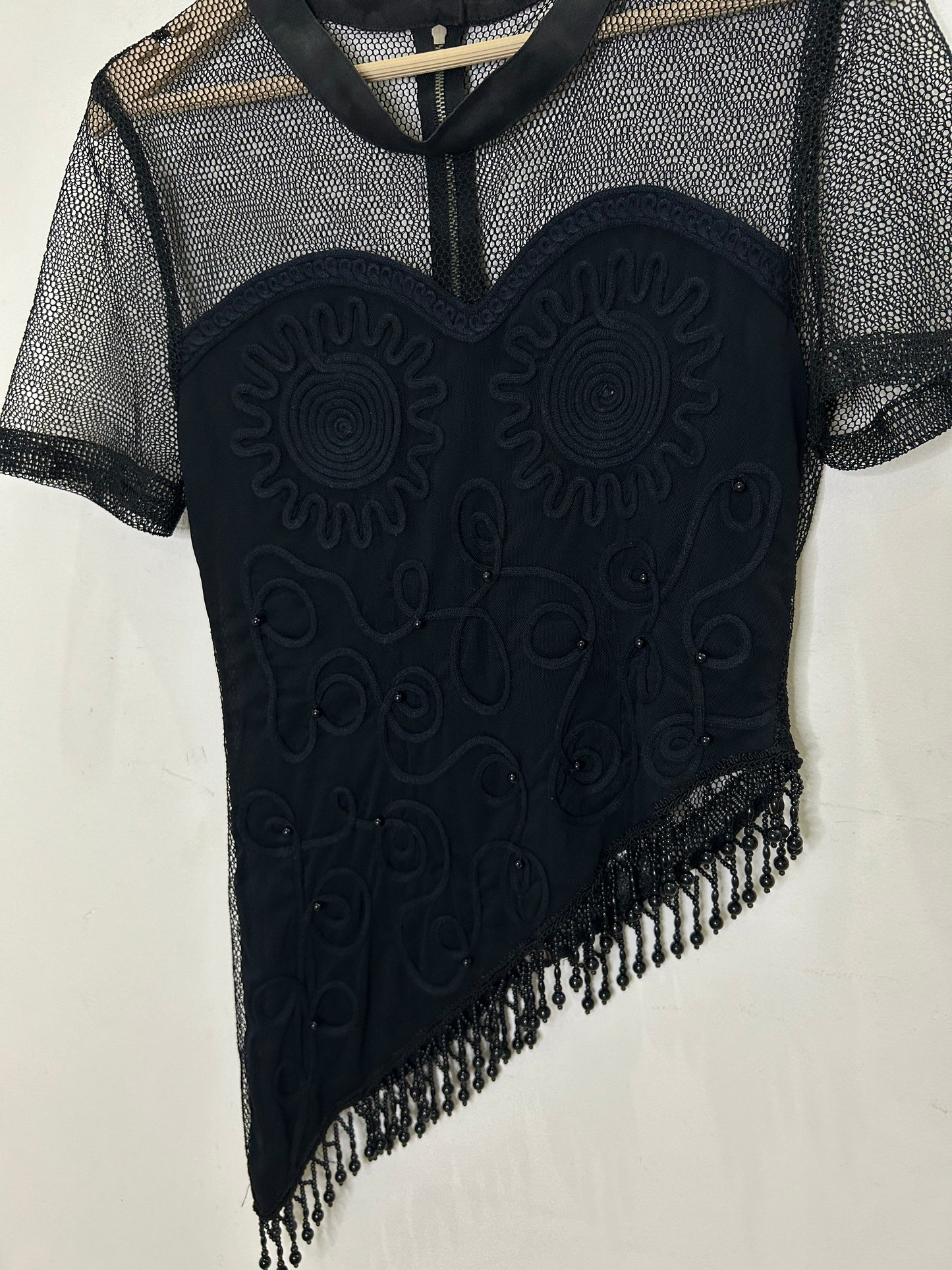 Embellished Mesh Top