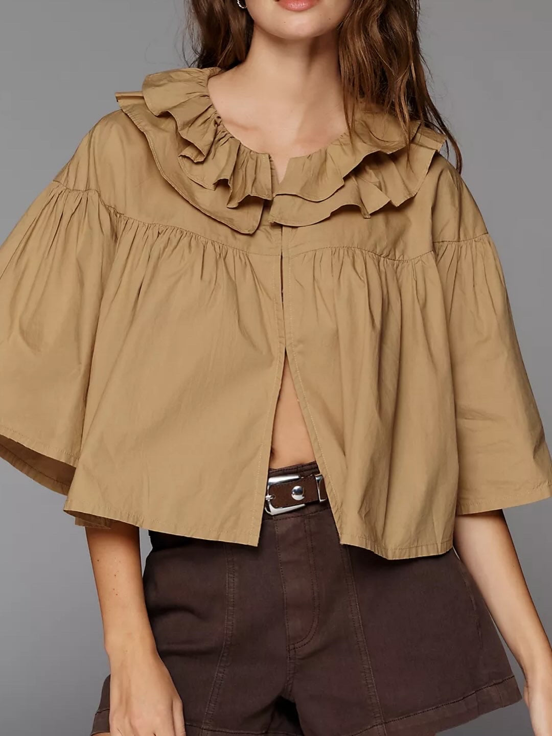 Maeve Ruffle Collar Swing Top