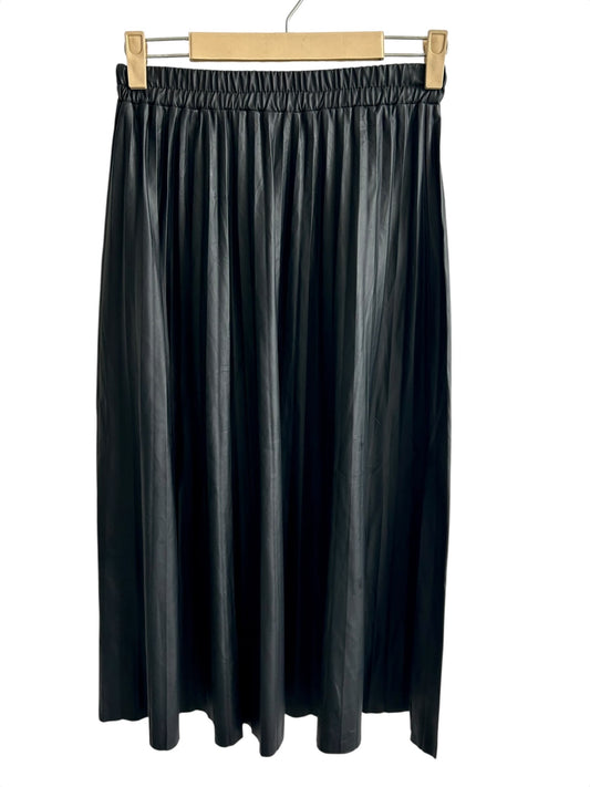 Pleated Leather Skirt