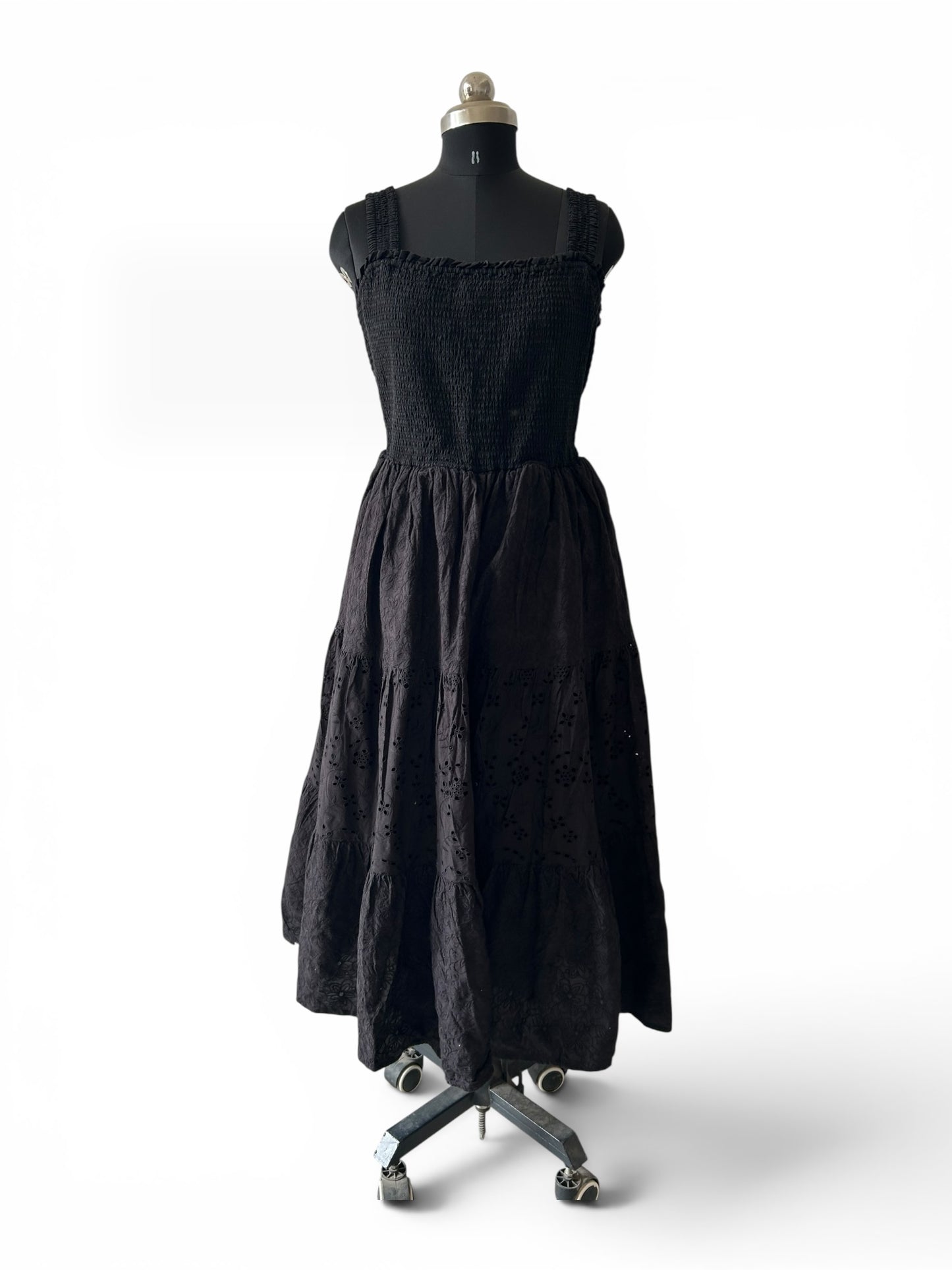 Cotton Fully Embroidered Black Dress