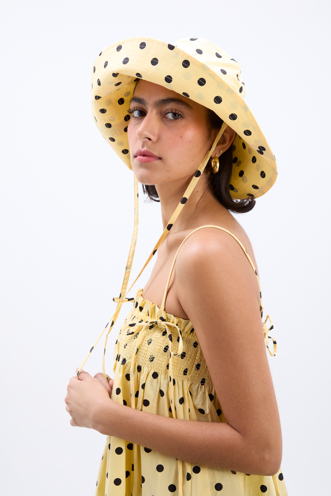 Damson Madder Polka Dot Hat