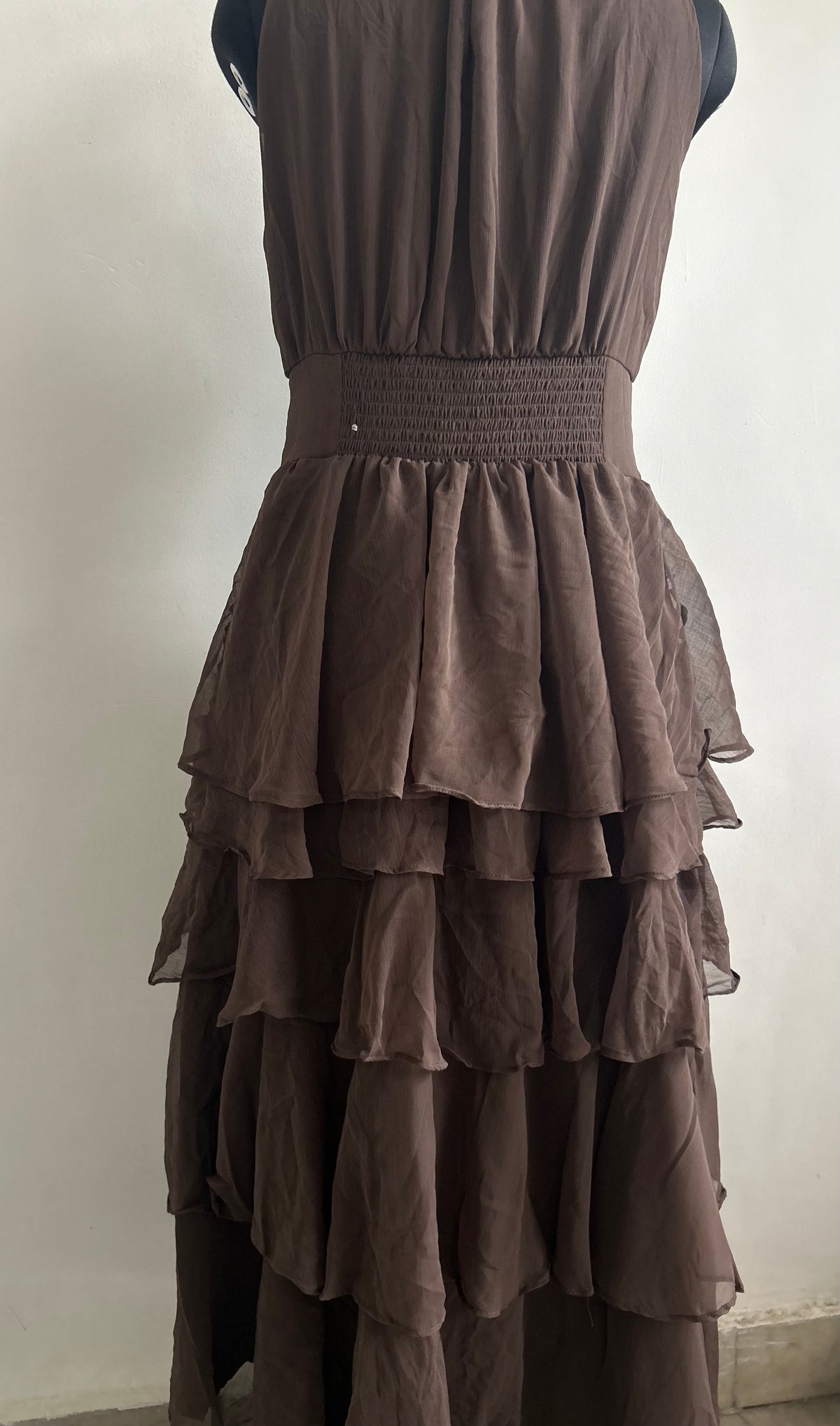 Brown Ruffle Dress: 42”